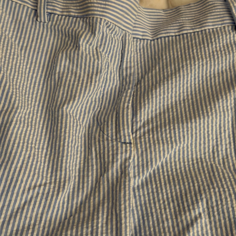 LOFT Light Blue and White Striped shorts